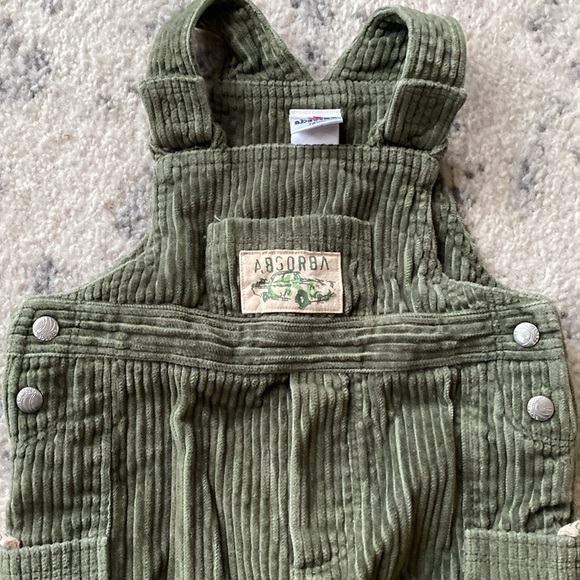 Absorba | Army Khaki Green Corduroy Kids Overalls - 100% Cotton - 12M - Picture 3 of 6